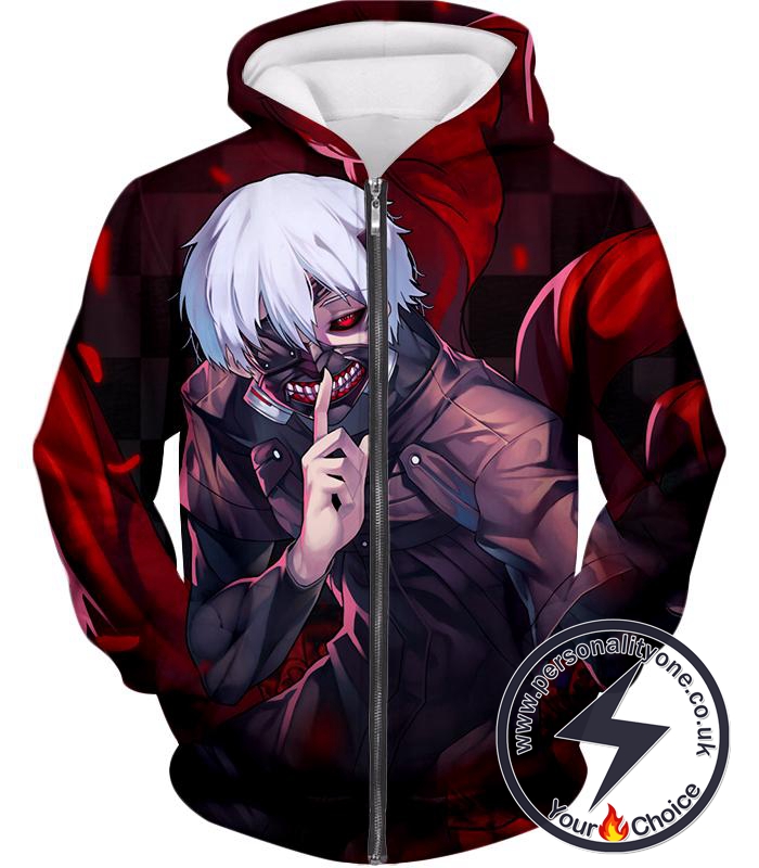 Tokyo Ghoul Ken Kanekis Powerful Kagune Awesome Zip Up Hoodie